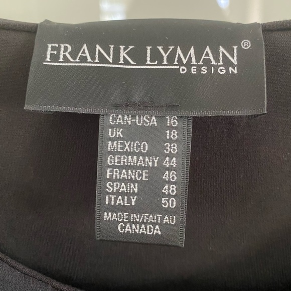 Frank Lyman Design, black and off-white high / low dress - Picture 4 of 6